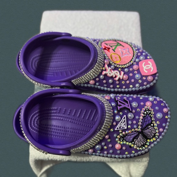 Purple Blinged out Crocs - Picture 2 of 3